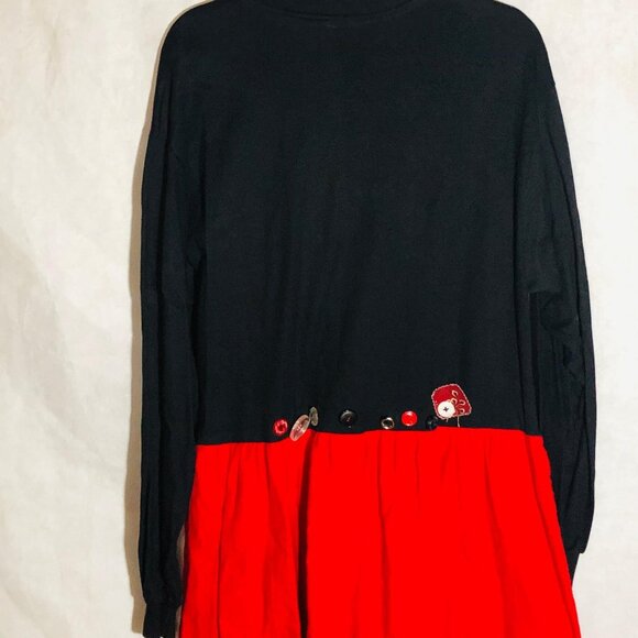 Paula dress long sleeve long pocket red black buttons extra large READ - Picture 11 of 14